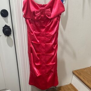 Elegant Red Strapless Dress